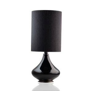 Flavia Table Lamp Grey base w/ Silk Shade