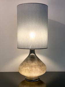 Flavia Table Lamp Grey base w/ Silk Shade