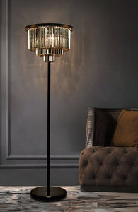 Eaton Crystal Floor Lamp Smokey