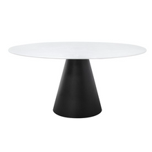 Load image into Gallery viewer, Round White Faux Marble Dining Table