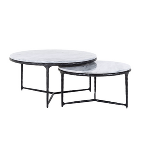 Coffee table Steel Smith black set of 2