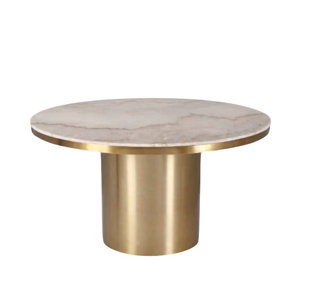 Round Marble & Brass Dining Table